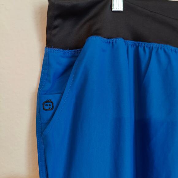 Wonderwink Easyfit Women 2X Tall Blue Elastic Waist Pull on Scrub Pant Nurse NEW - Picture 4 of 6